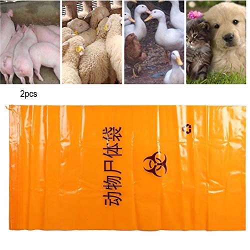 YongHong 2 Piezas de Veterinaria inofensivo Tratamiento Bolso Animal de la autopsia Degradación Cubierta de Bolsa for Cerdos Vaca Oveja Ganso Pato Pollo