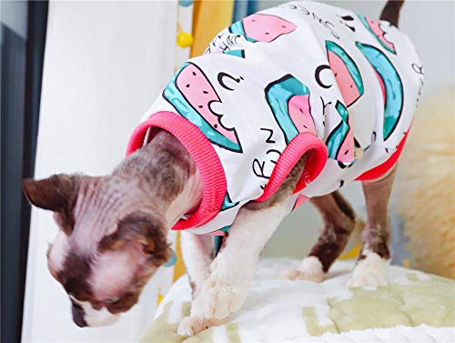 ZHIHAN Camiseta Delgada de Verano con Chaleco esfinge Anti-desprendimiento de Gato sin Pelo, Color 1, L