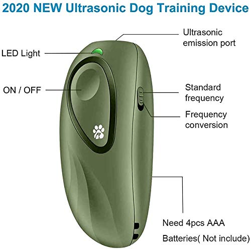 0BEST Dispositivo antiladridos de Mano, Controlador de ladridos ultrasónico de frecuencia Ajustable portátil para Asistencia de Entrenamiento al Aire Libre para Perros