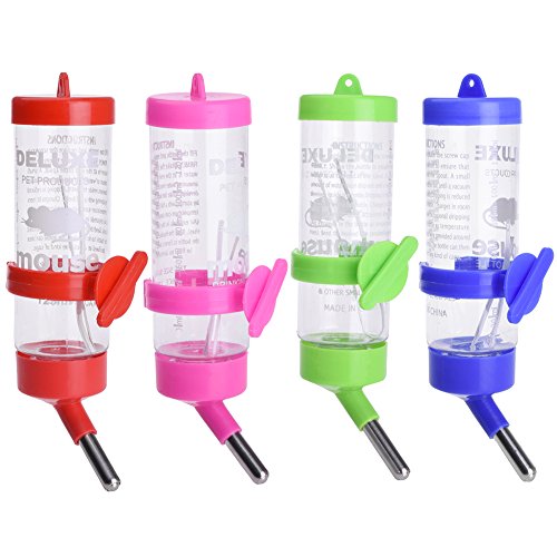 125ML Plástico Animales pequeños Botella de conejo para el hámster Ardilla agua bebiendo dispensador botellas (color al azar)