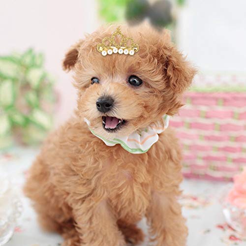 25Pcs Pinzas para el Pelo de Perro, Perlas de Horquilla para Mascotas con Forma de Corona Pinzas para Princesa para Mascotas Pinzas para el Cabello de Gato Lindo Arcos Accesorios para el Cabello