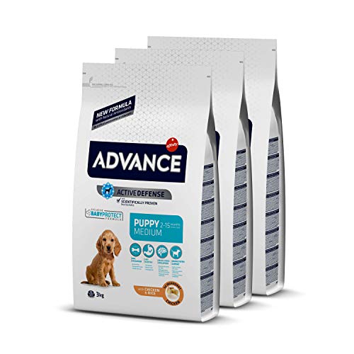 Advance Medium Puppy - Pienso para Cachorros De Razas Medianas - Pack De 3 X 3 - Total 9 Kg 9000 g