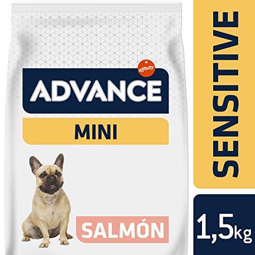 Advance Sensitive Mini - Pienso para Perros De Razas Pequeñas con Sensibilidades Digestivas con Salmón Y Arroz - Pack De 1.5Kg X 4 -Total 6 Kg 6000 g