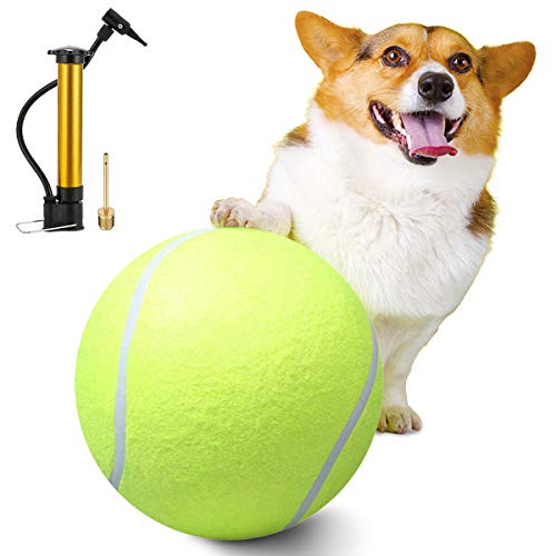 AEITPET Pelota Grande de Tenis para Perros Mascotas Cachorros Perro 24CM Diámetro Perro Masticar Juguete Pet Ball Mascota Jugando