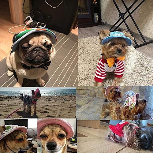 AFRUDDR Sombrero para Perros Gorra de Visera de Verano para Mascotas Cachorro Sombreros para Las Orejas Gorras para Productos para Mascotas al Aire Libre Chihuahua, Sombrero Azul Cielo, S