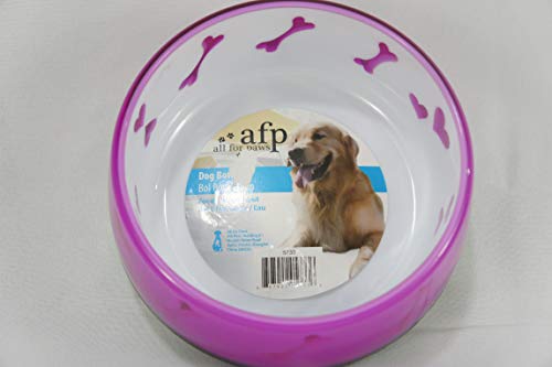 ALL FOR PAWS Comedero Plástico Dog Love, L-300 ml, Color Rosa