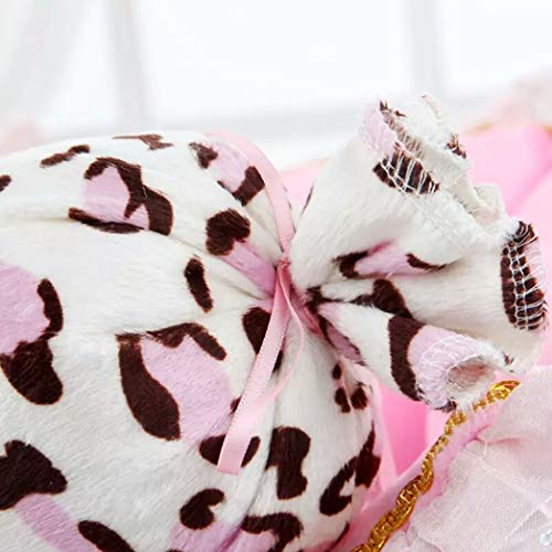 AMURAO Cama para Perros de Invierno Linda casa de Leopardo Rosa para Perros pequeños Cama de Gato de Princesa Sofá para Mascotas extraíble Lavable