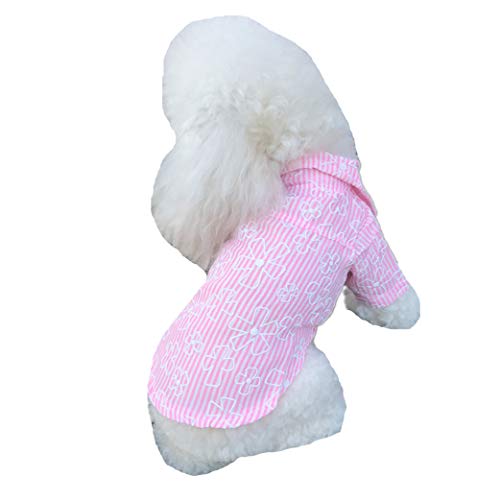 AMURAO Camisa del Perro del Animal doméstico del Verano Impresión Fresca de la Flor Ropa del Perrito del Ocio Precioso Gato Respirable de Manga Corta