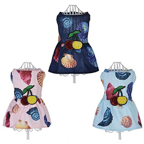 AMURAO Summer Conch Beach Dog Dress Princess Clothes para Perro Pet Suit para Perro Wedding Pet Supplies