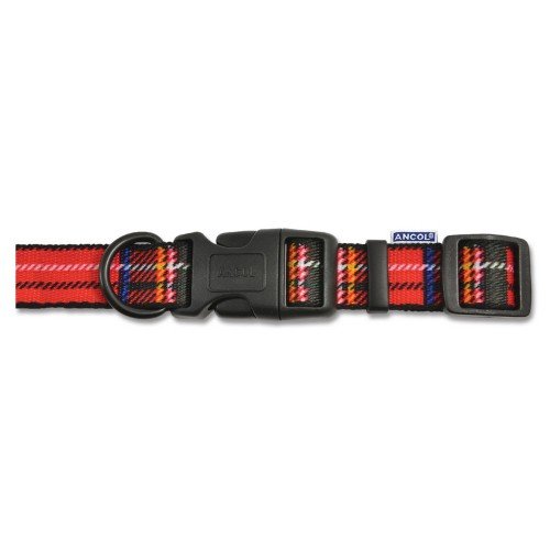 Ancol Collar Ajustable Nylon, 25 – 50 cm, Color Rojo.