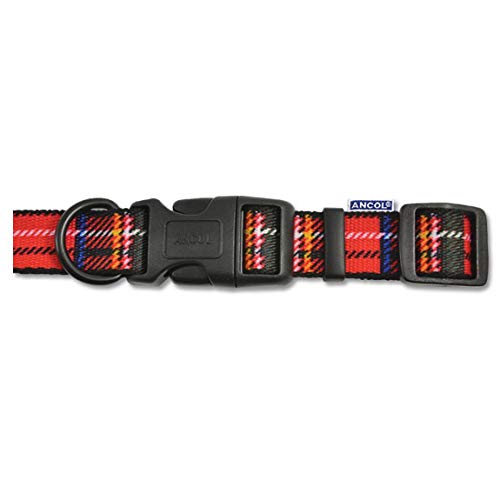 Ancol Collar Ajustable Nylon, 25 – 50 cm, Color Rojo.