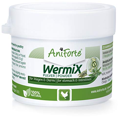 AniForte WermiX en polvo para pollos, gansos y patos 20g - antes, durante y después de la infestación de gusanos con saponina, sustancias amargas, taninos, ajenjo, armonizan el estómago y el intestino
