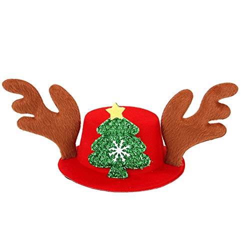 Asudaro Sombrero de Navidad para Mascotas Halloween Divertida Tocados Invierno para Perros y Gatos Muñeco de Nieve/Papá Noel/Alce/Árbol de Navidad/Disfraz de Murciélago, Árbol Verde
