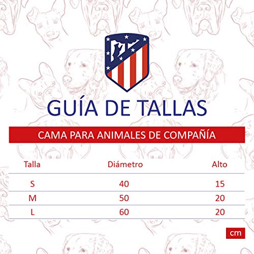 Atletico de Madrid BE-01S-ATL Cama para Animales de Compañía, Talla S