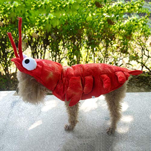 Balacoo Disfraz de Perro Mascota de Halloween con Forma de Langosta Roja Ropa Cómoda para Mascotas Ropa para Decoración de Fiesta Cosplay