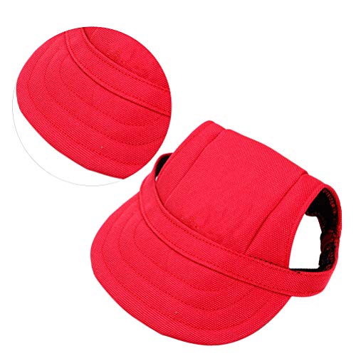 Balacoo Sombrero de Perro Gorra de béisbol Sombrero de Visera para el Deporte al Aire Libre de Verano para Cachorro de Perro (Rojo, S)