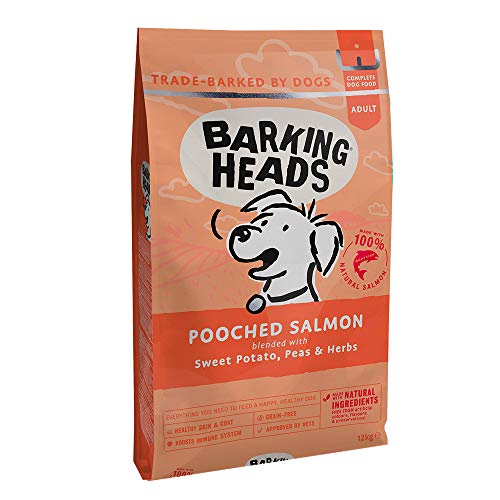 Barking Heads Comida Seca para Perros - Pooched Salmon - Salmón 100% natural sin aromas artificiales, Ayuda a mejorar la salud de la piel y el pelo, 12 kg