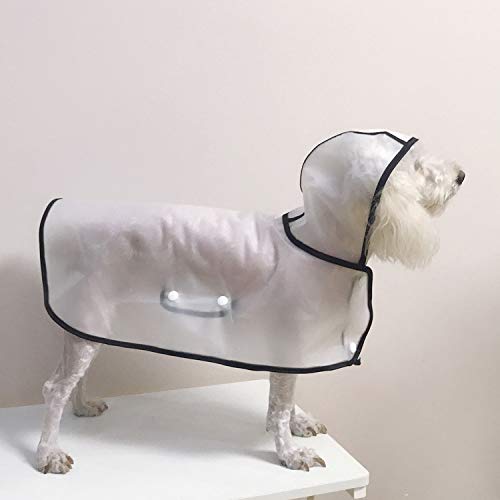 BbearT Perro Chubasquero de Mascota Ligero Transparente con Capucha Impermeable Chaqueta Abrigo para Perros Pequeños Cachorro