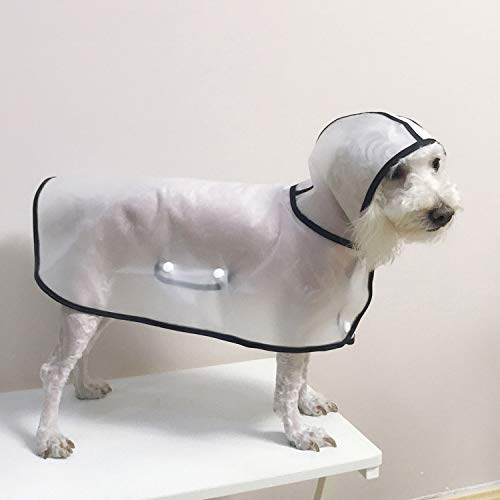 BbearT Perro Chubasquero de Mascota Ligero Transparente con Capucha Impermeable Chaqueta Abrigo para Perros Pequeños Cachorro