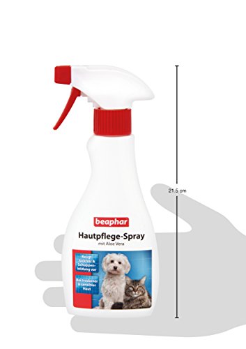 Beaphar Hautpflege Spray für Hunde und Katzen | Gegen trockene und schuppige Haut | Beugt Juckreiz VOR | Mit Aloe Vera & Nachtkerzenöl | 250 ml Sprühflasche