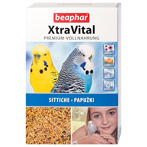 Beaphar XtraVital - Comida para periquitos, con Frutas y Huevos, con equinacea y Vitamina A, 24 variedades de Semillas Diferentes, 1 kg