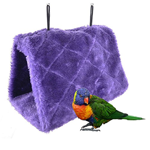 Bello Luna Nido de Loro púrpura anidar pájaro Mascota Nido de Invierno cálido Hamaca Colgante Cueva Jaula de Felpa Happy Hut Tienda de Cama (S)