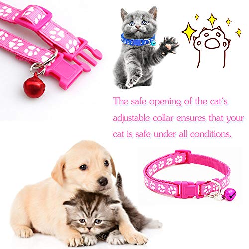 BETOY - Collar para Mascotas con Campanas, Collar Reflectante Personalizado Ajustable, Reutilizable, Felpa Suave, Cuello de Piel de Animal doméstico de para Gatos, Cachorros(12 pcs)