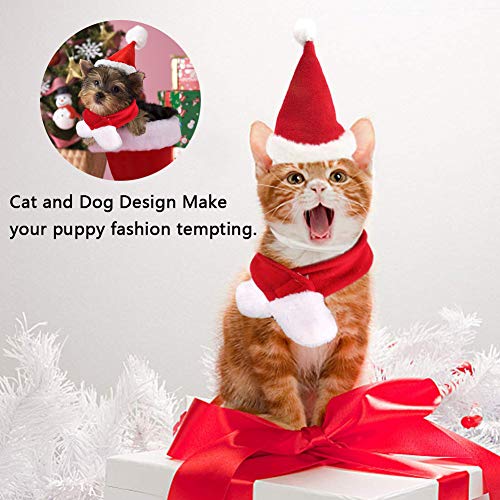 BETOY Mascota Gato Perro Sombrero Ropa para Gatos navideños Bufanda roja Disfraz de Vacaciones navideñas Pequeños Animales