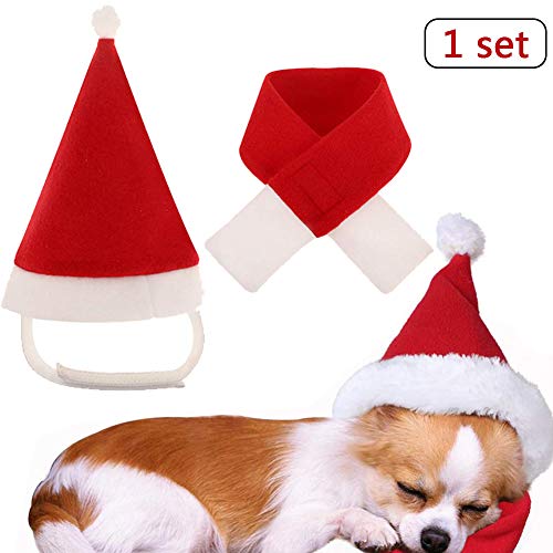 BETOY Mascota Gato Perro Sombrero Ropa para Gatos navideños Bufanda roja Disfraz de Vacaciones navideñas Pequeños Animales