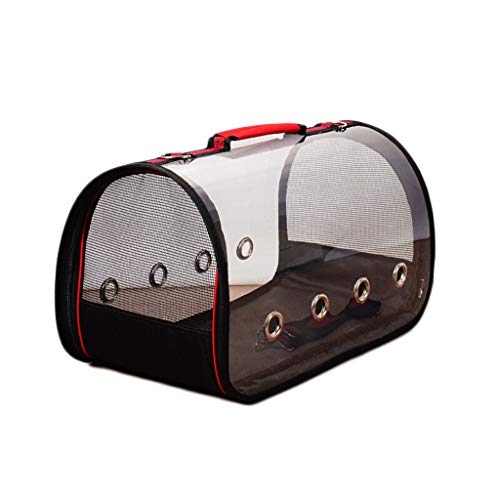 Bolsa para Perros Cat Bag, para Mascotas Bolsa Plegable para portátiles Mochila para Gatos Cat Box, Rojo (Color : Red)