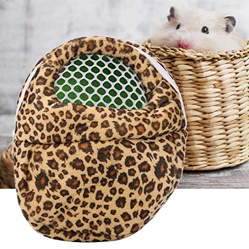 Bolso Tipo Mochila Ideal para Transporte de Animales Pequeño Hamster Erizo Diseño de Leopardo Estampado Animal Mochila de Viaje con Correa 21 x 25 cm ( Color: Rosa, Talla: L)