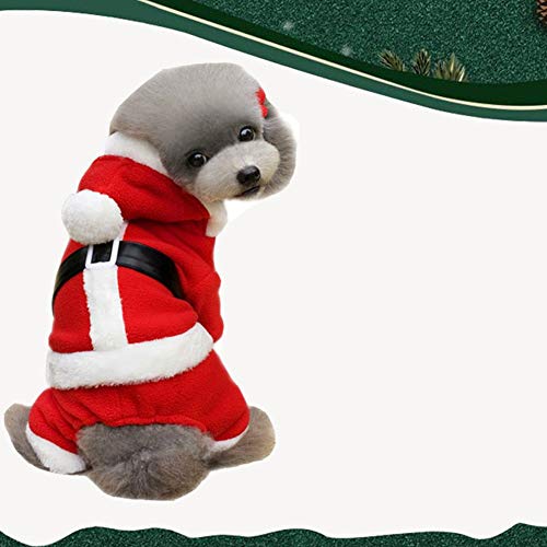 Bongles Ropa De Abrigo Perro De Santa Navidad del Traje De Perrito con Capucha del Invierno para Perro Ropa para Mascotas (m)