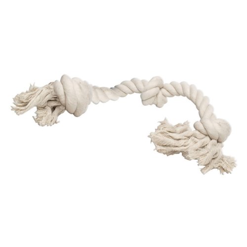 Boss 03780 Color Blanco con Nudos de Cuerda de algodón con Extremos de Mascota Perro Juguete Tug