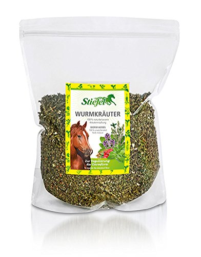 Botas de hierbas aromáticas para regular la flora intestinal para caballos, bolsa de 1 kg