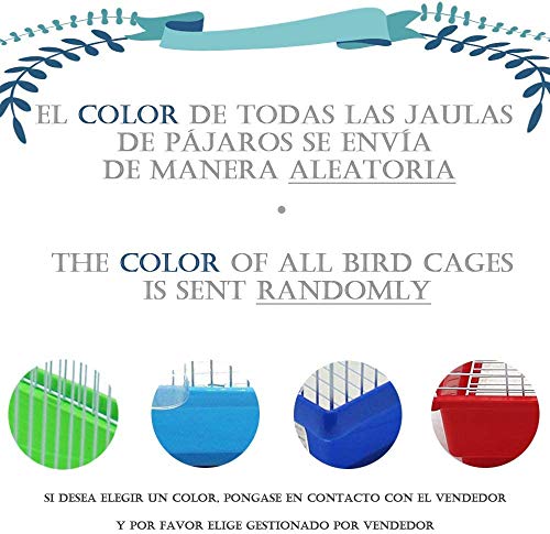 BPS Jaula Pájaros Metal con Comedero Bebedero Saltador Jaula Materia Metal Color envia al Azar 59x32x47 cm BPS-1242
