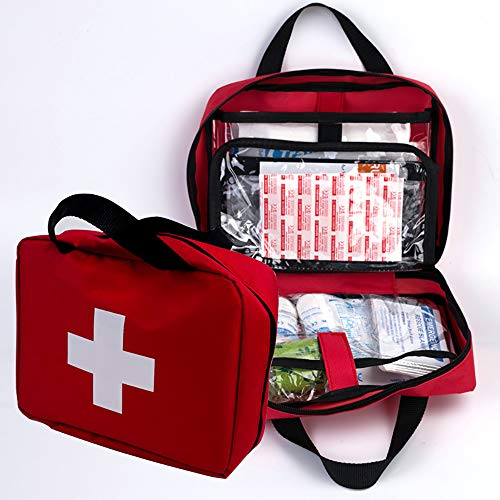 BZZBZZ Kit de Primeros Auxilios para Acampar al Aire Libre para Mascotas, Paquete de Ayuda médica para Perros, Bolsa de Almacenamiento de Productos médicos, Que Contiene 17 Tipos Suministros médicos