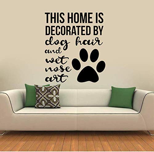 Calcomanía para perros El hogar está decorado con pelo de perro y etiqueta de pared de PVC de nariz húmeda 51X59Cm