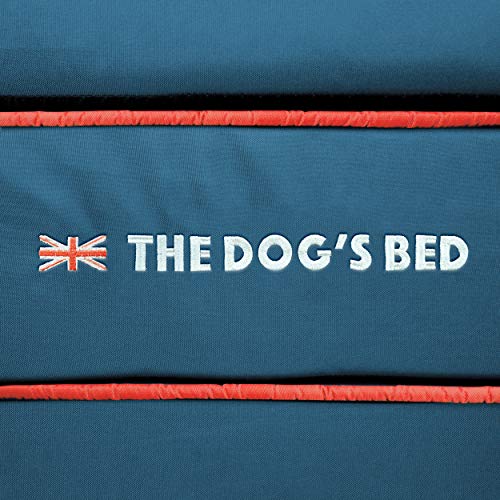 Cama ortopédica para perro The Dog's Bed Heritage Collection - Cama para perro con espuma viscoelástica, color azul y rojo
