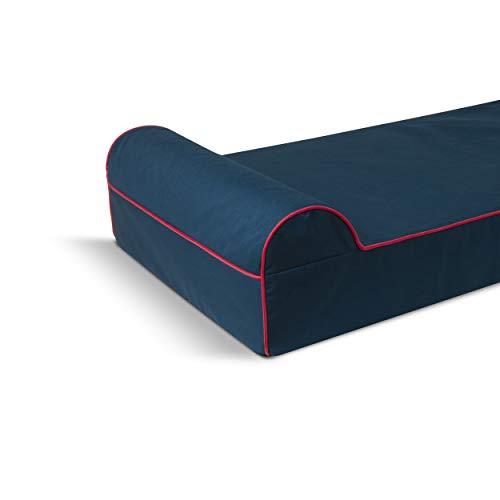 Cama ortopédica para perro The Dog's Bed Heritage Collection XL azul/rojo impermeable de espuma viscoelástica cama para perro