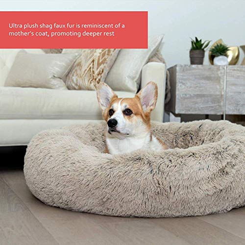 Cama para perros de piel sintética de primera calidad Salón suave para mascotas para estirar el sofá Funda extraíble Cojín ortopédico para mascotas para dormir mejor Colchón cálido para cachorros-L
