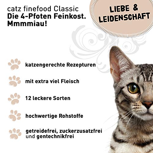 Catz finefood - Comida para Gatos en Paquete múltiple, 12 Bolsas (de 85 g Cada una) No.15-No.25