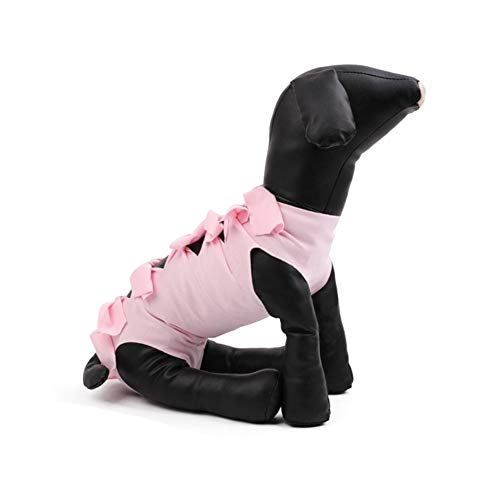 Cheaonglove Traje De Recuperación para Gatos Pijamas para Perros Pequeños Abrigos de Gato para Mascotas Traje quirúrgico para Perro después de castrar Pink,L