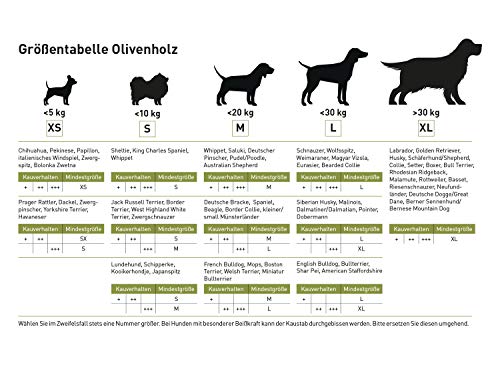 Chewies 019748 Juguete para Perros, de Madera de Olivo, 100% Natural, para Perros, hasta 5 kg, tamaño XS