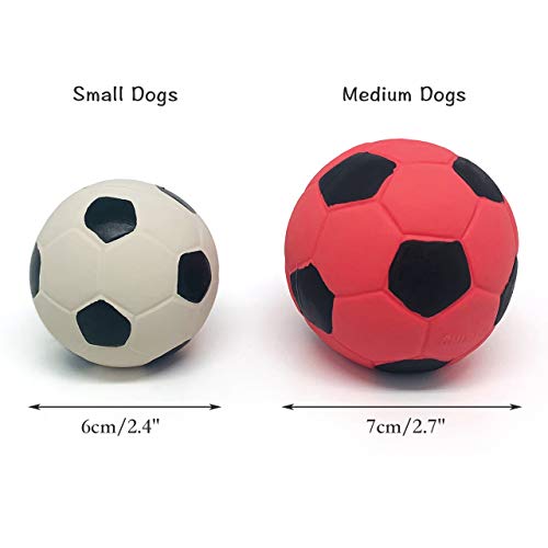 Chiwava 3 Piezas 7 cm Squeak Pelotas Juguetes para Perros Latex Juguete en Forma de Pequeño Fútbol para Perro Pequeño Mediano Cachorro Juego Interactivo, Colores Variados