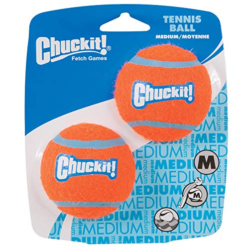Chuckit Tennis Ball, 2 Pelotas para Perros Compatible con el Lanzador, Naranja, M, 2