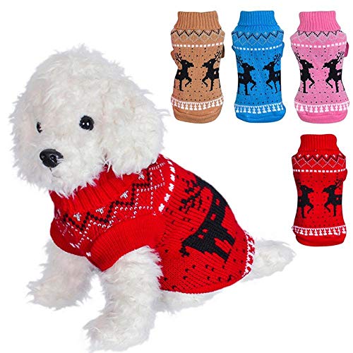 CLIN Pet Sweater Pet Dog Sweater Invierno 13 Tipos Ropa para Perros Suéteres para Perros pequeños Dachshund Puppy Cat Pullover Jersey de Punto Jerseys Dog-K2 XL