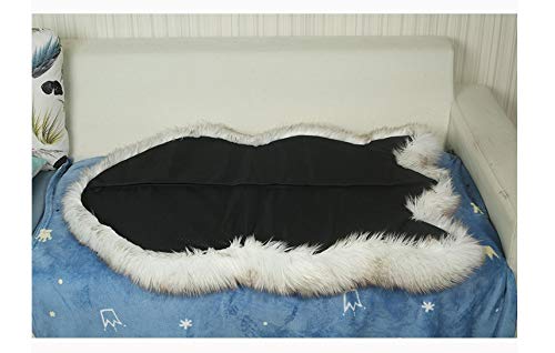 Colchón de Perro Piel de imitación de Perro Cama ortopédica Curva White Dog Rug por Medio de Soporte de Big Pequeño Cachorros (Color, Size : 108x63)