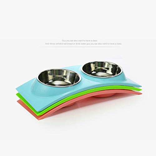 Comederos Cat Dog Alimentos y Agua Tazones de Fuente de Acero Inoxidable Doble Pet Bowls Plastic Arched Cat Dog Bowls Fuentes de Agua Potable Suministros para Mascotas Platos para Perros