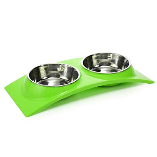 Comederos Cat Dog Alimentos y Agua Tazones de Fuente de Acero Inoxidable Doble Pet Bowls Plastic Arched Cat Dog Bowls Fuentes de Agua Potable Suministros para Mascotas Platos para Perros