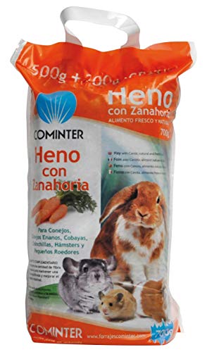 Cominter Heno con Zanahoria para Roedores Bolsa 500 gr + 200 gr Gratis